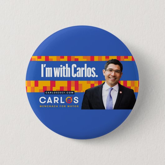 Carlos Menchaca voor de burgemeester van NYC 2021 Ronde Button 5,7 Cm (Voorkant)