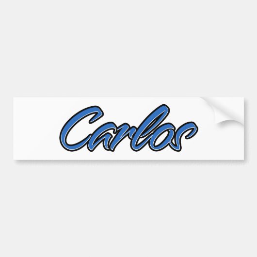 Carlos Name blue Aufkleber Sticker Autoaufkleber (Voorkant)