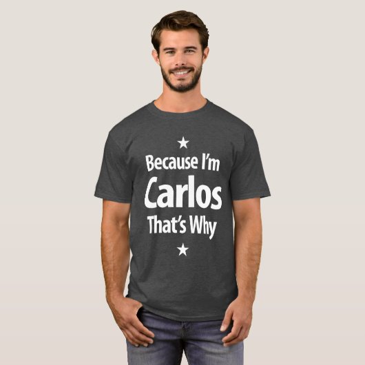 Carlos Personalized Name Birthday Gift T-shirt (Voorkant volledig)