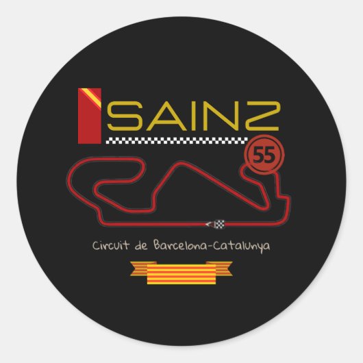 CARLOS SAINZ, formule 1, ferrari Ronde Sticker (Voorkant)
