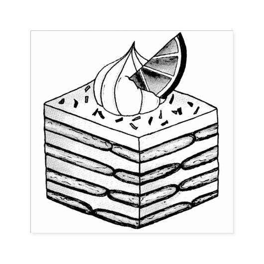 Carlota de Limón Mexicaanse Icebox Taart Bake Sale Rubberstempel (Afrduk)