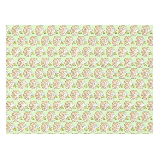 Carlota de Limón Mexican Limoen Icebox Cake Slice Tafelkleed (Voorkant (Horizontaal))