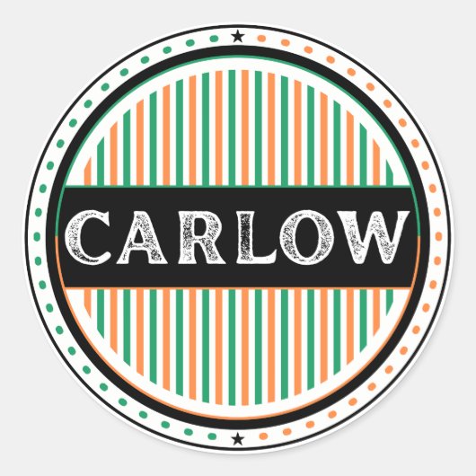 Carlow City Pride Embleem – Ierse identiteit Ronde Sticker (Voorkant)