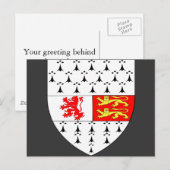 Carlow County Crest, Ierland Briefkaart (Voorkant / Achterkant)