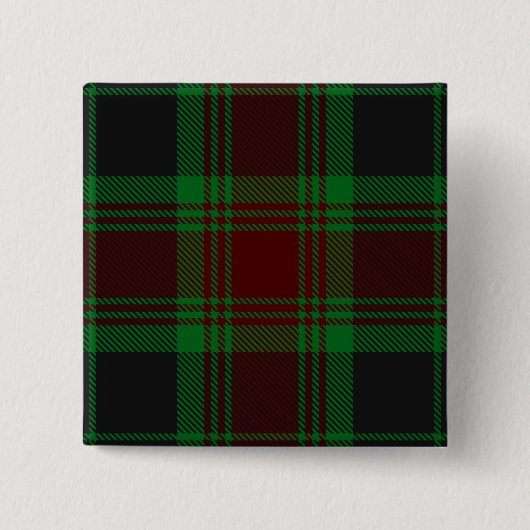 Carlow County Ierse Tartan Vierkante Button 5,1 Cm (Voorkant)
