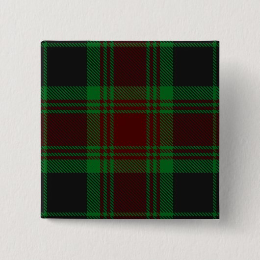 Carlow County Irish Tartan Vierkante Button 5,1 Cm (Voorkant)