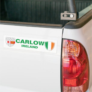 Carlow Ireland Crest en Irish Flag Bumpersticker