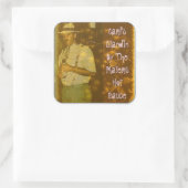 Carls die bij de materie staan vierkante sticker (Tas)