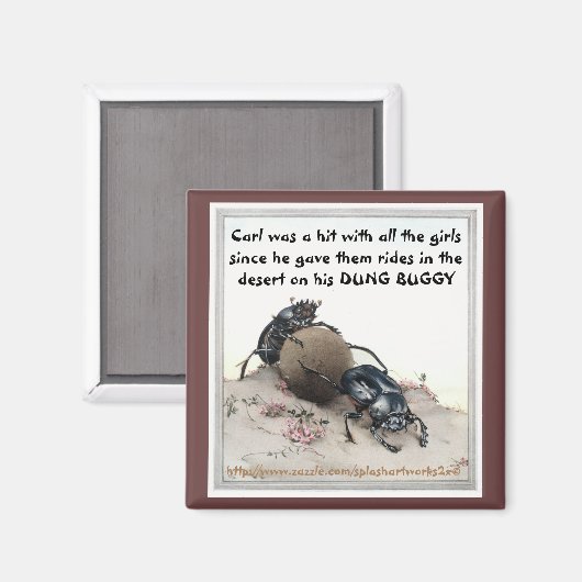 "Carls DUNG BUGGY" Magneet (Voorkant / Achterkant)