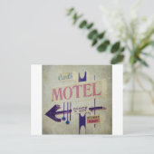 Carl's Retro Motel Sign Briefkaart (Staand voorkant)