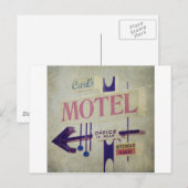 Carl's Retro Motel Sign Briefkaart (Voorkant / Achterkant)