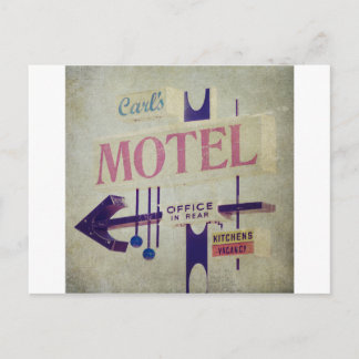 Carl's Retro Motel Sign Briefkaart