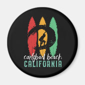 Carlsbad Beach California  Retro Surfing Magneet (Voorkant)