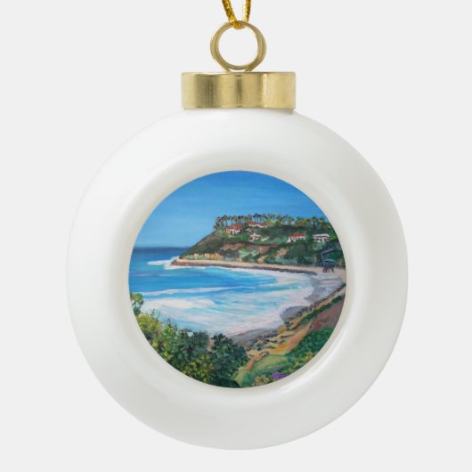 Carlsbad Beach, keramisch bal-siermiddel Keramische Bal Ornament (Voorkant)