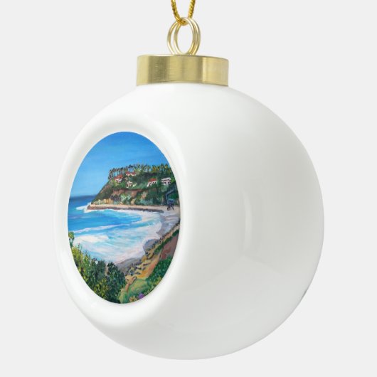 Carlsbad Beach, keramisch bal-siermiddel Keramische Bal Ornament (Rechts)