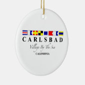 Carlsbad CA - dorp door het Zee Keramisch Ornament (Rechts)