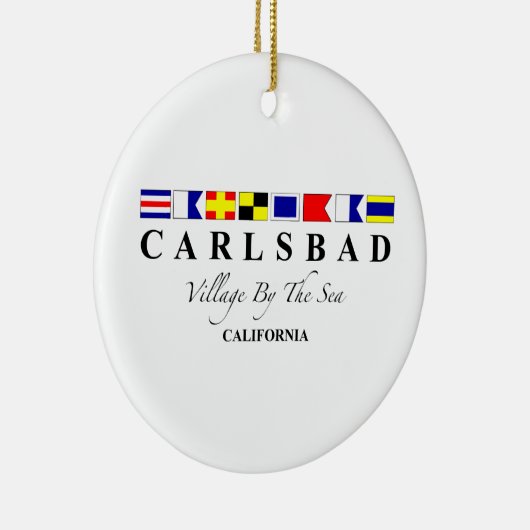 Carlsbad CA - dorp door het Zee Keramisch Ornament (Rechts)