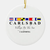 Carlsbad CA - dorp door het Zee Keramisch Ornament (Voorkant)