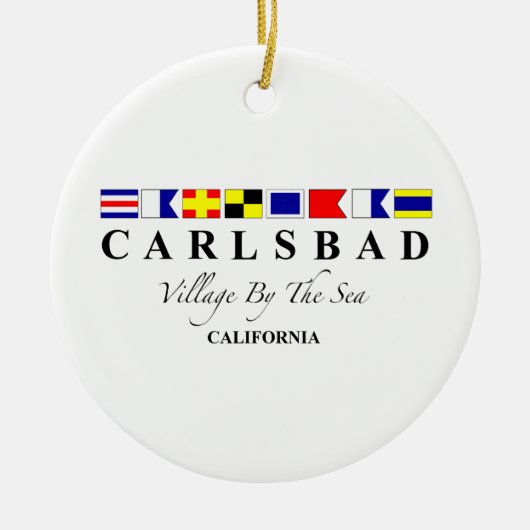 Carlsbad CA - dorp door het Zee Keramisch Ornament (Voorkant)