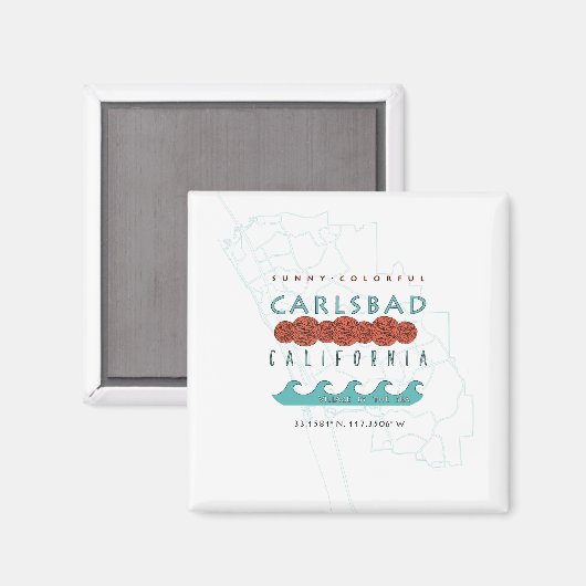 Carlsbad Califonia Design Magneet (Voorkant / Achterkant)