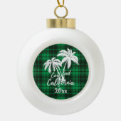 Carlsbad California Beach Palm Tree Green Play Keramische Bal Ornament (Voorkant)