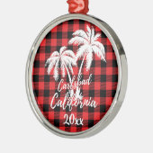 Carlsbad California Beach Palm Tree Play Metalen Ornament (Links)