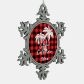 Carlsbad California Beach Palm Tree Play Tin Sneeuwvlok Ornament (Links)