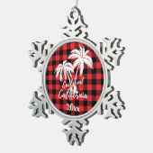 Carlsbad California Beach Palm Tree Play Tin Sneeuwvlok Ornament (Rechts)