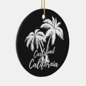 Carlsbad California Beach Palm Trees Keramisch Ornament (Rechts)