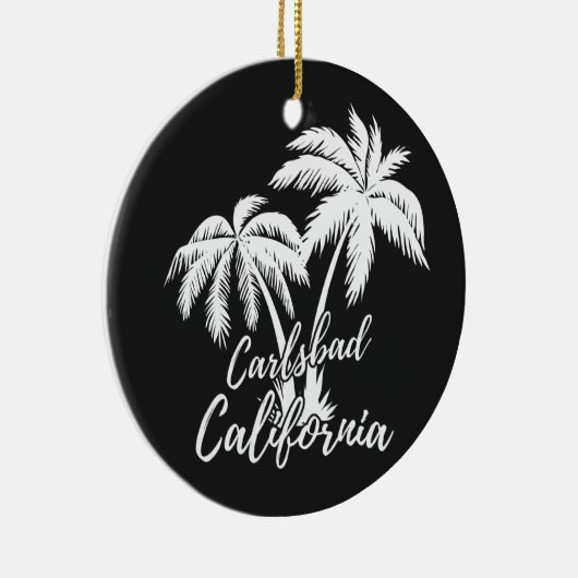 Carlsbad California Beach Palm Trees Keramisch Ornament (Rechts)