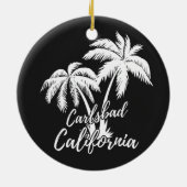 Carlsbad California Beach Palm Trees Keramisch Ornament (Achterkant)