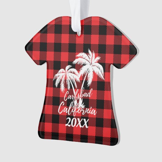 Carlsbad California Palm Trees Pset Personalized Ornament (voorkant)