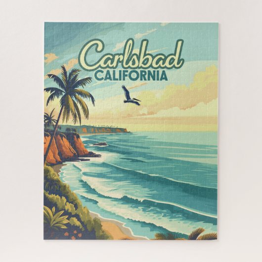 Carlsbad California San Diego Beach Vintage Legpuzzel (Verticaal)