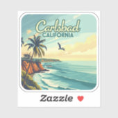 Carlsbad California San Diego Beach Vintage Sticker (Vel)