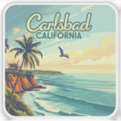 Carlsbad California San Diego Beach Vintage Sticker (Voorkant)
