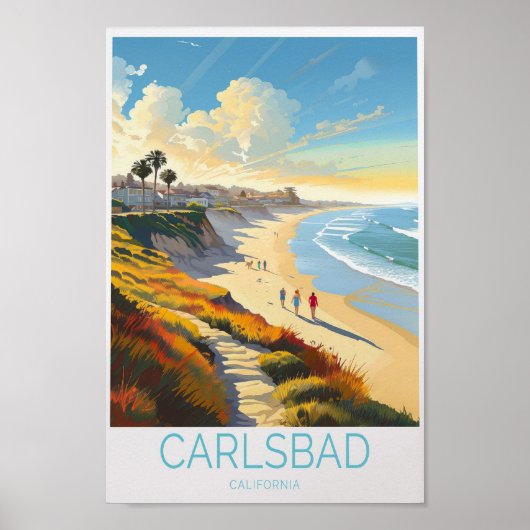 Carlsbad California Travel Poster, Carlsbad Califo Poster (Voorkant)