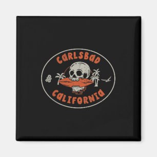 Carlsbad Californië Ca Schedel Surf Tattoo Voorzij Magneet