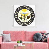 Carlsbad (Californië) City Seal Canvas Afdruk (Insitu (Woonkamer))