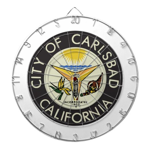 Carlsbad (Californië) City Seal Dartbord (Voorkant)