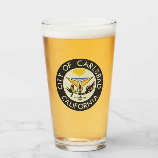 Carlsbad (Californië) City Seal Glas (Voorkant gevuld)