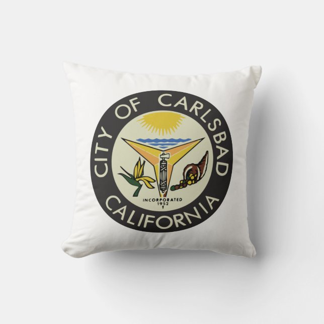 Carlsbad (Californië) City Seal Kussen (Voorkant)