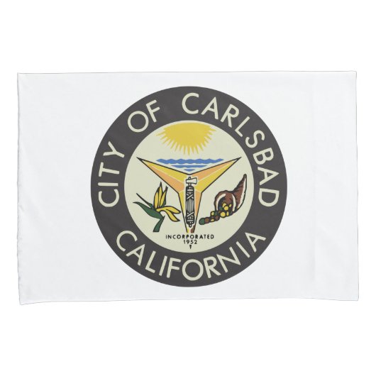 Carlsbad (Californië) City Seal Kussensloop (Voorkant-Rechts)