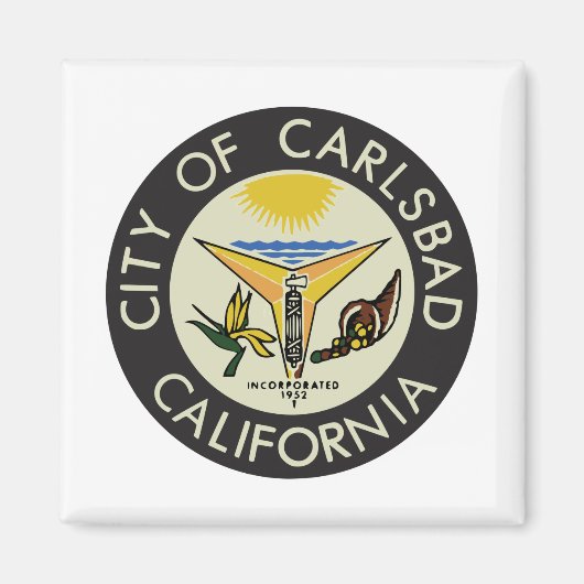 Carlsbad (Californië) City Seal Magneet (Voorkant)