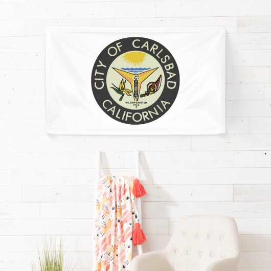 Carlsbad (Californië) City Seal Spandoek (Insitu)