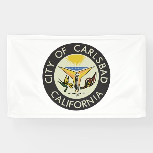 Carlsbad (Californië) City Seal Spandoek (Horizontaal)