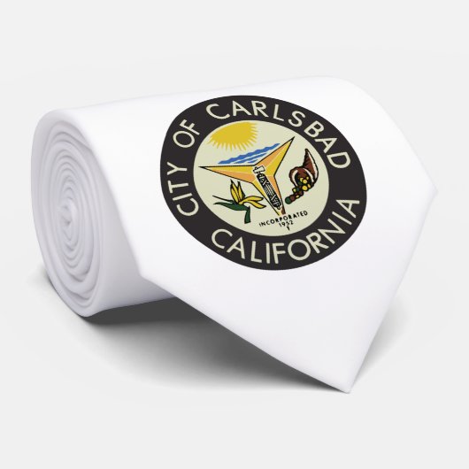 Carlsbad (Californië) City Seal Stropdas (Opgerold)