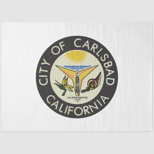 Carlsbad (Californië) City Seal Tissuepapier (Voorkant)