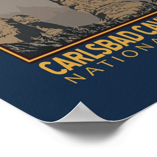 Carlsbad Caverns Nationaal Park Emblem Poster (Hoek)