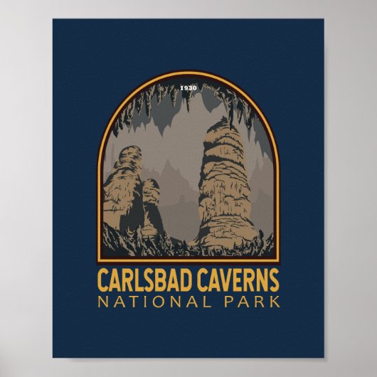 Carlsbad Caverns Nationaal Park Emblem Poster (Voorkant)