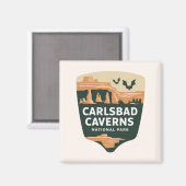 Carlsbad Caverns Nationaal Park Minimaal Landschap Magneet (Voorkant / Achterkant)